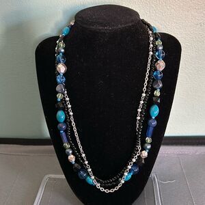 Vintage Premier Designs three strand beaded necklace - 20"